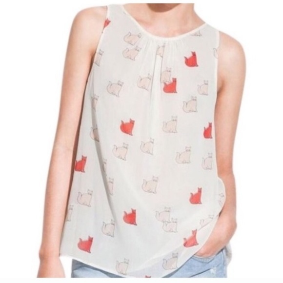 Zara Tops - 3/$15 | Zara TRF cat print chiffon blouse